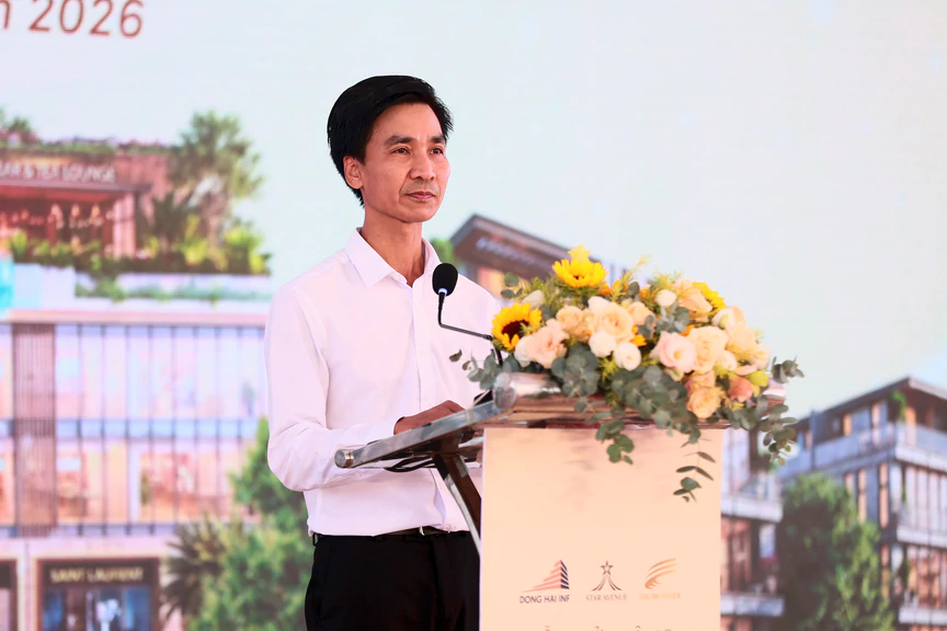 Ông Nguyễn Ngọc Anh, Tổng Giám đốc đại diện Liên danh chủ đầu tư phát biểu tại Lễ khởi công dự án Star Avenue